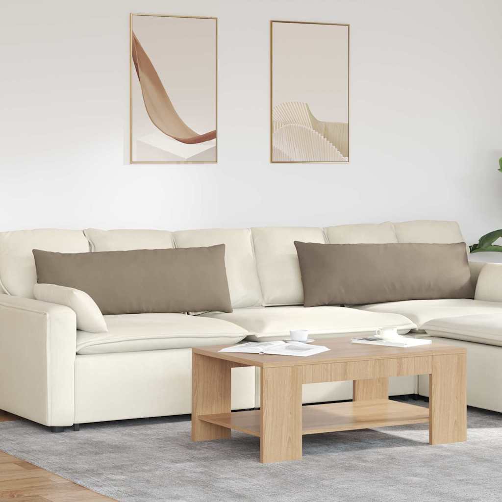 Sofakissen 2 Stück Taupe 50 x 30 cm Stoff