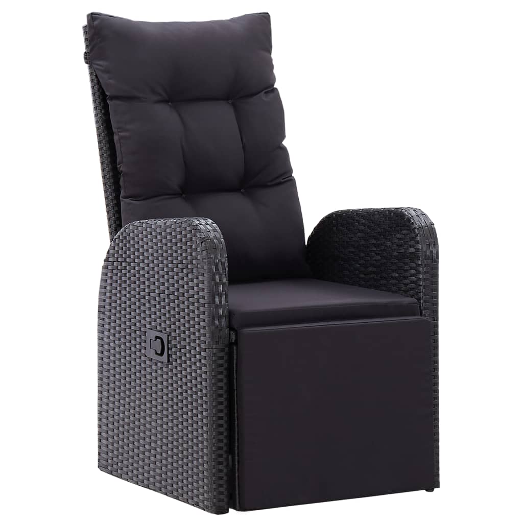 Garten-Liegestühle mit Kissen 2 Stk. Grau Poly Rattan