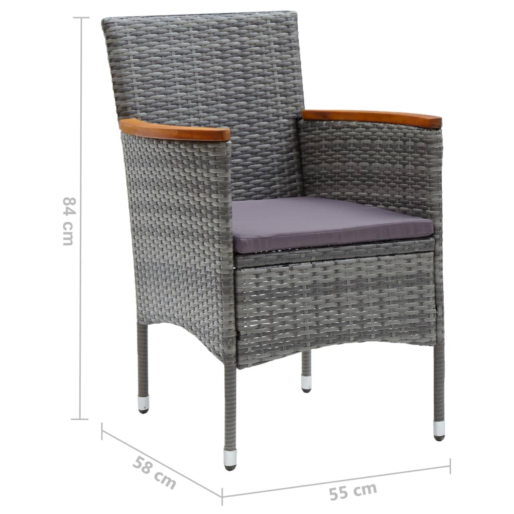 Garten-Essstühle 4 Stk. Poly Rattan Schwarz