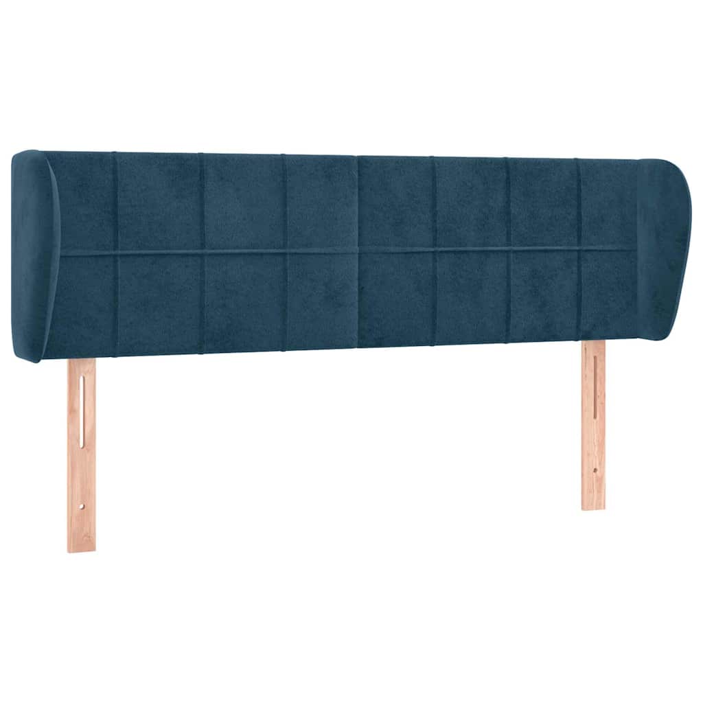 Kopfteil mit Ohren Dunkelblau 93x23x78/88 cm Samt