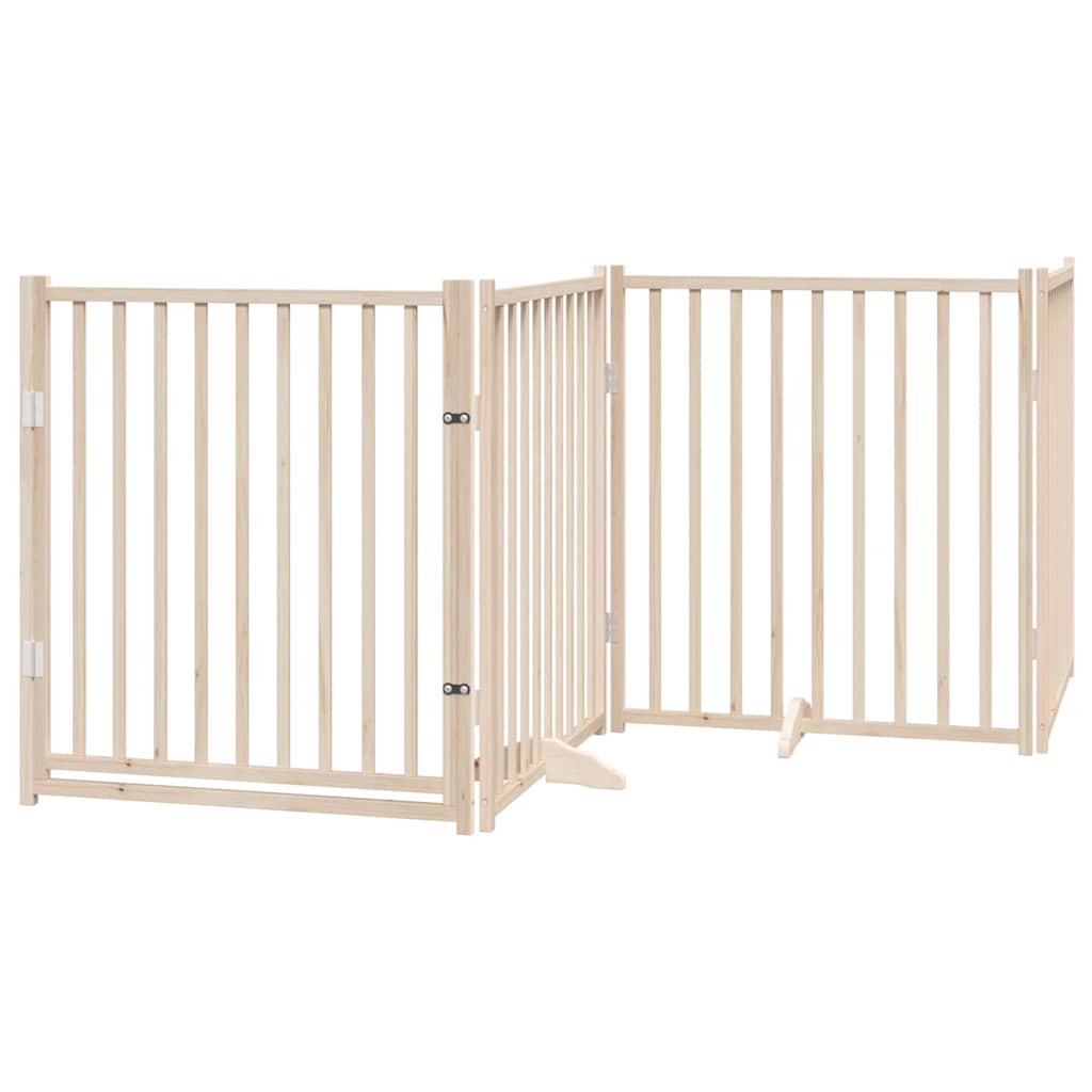 3-tlg. Hundetor Faltbar 150 cm Massivholz Tanne