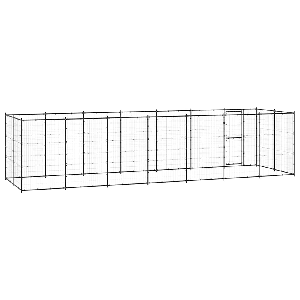 Outdoor-Hundezwinger mit Überdachung Stahl 7,26 m²