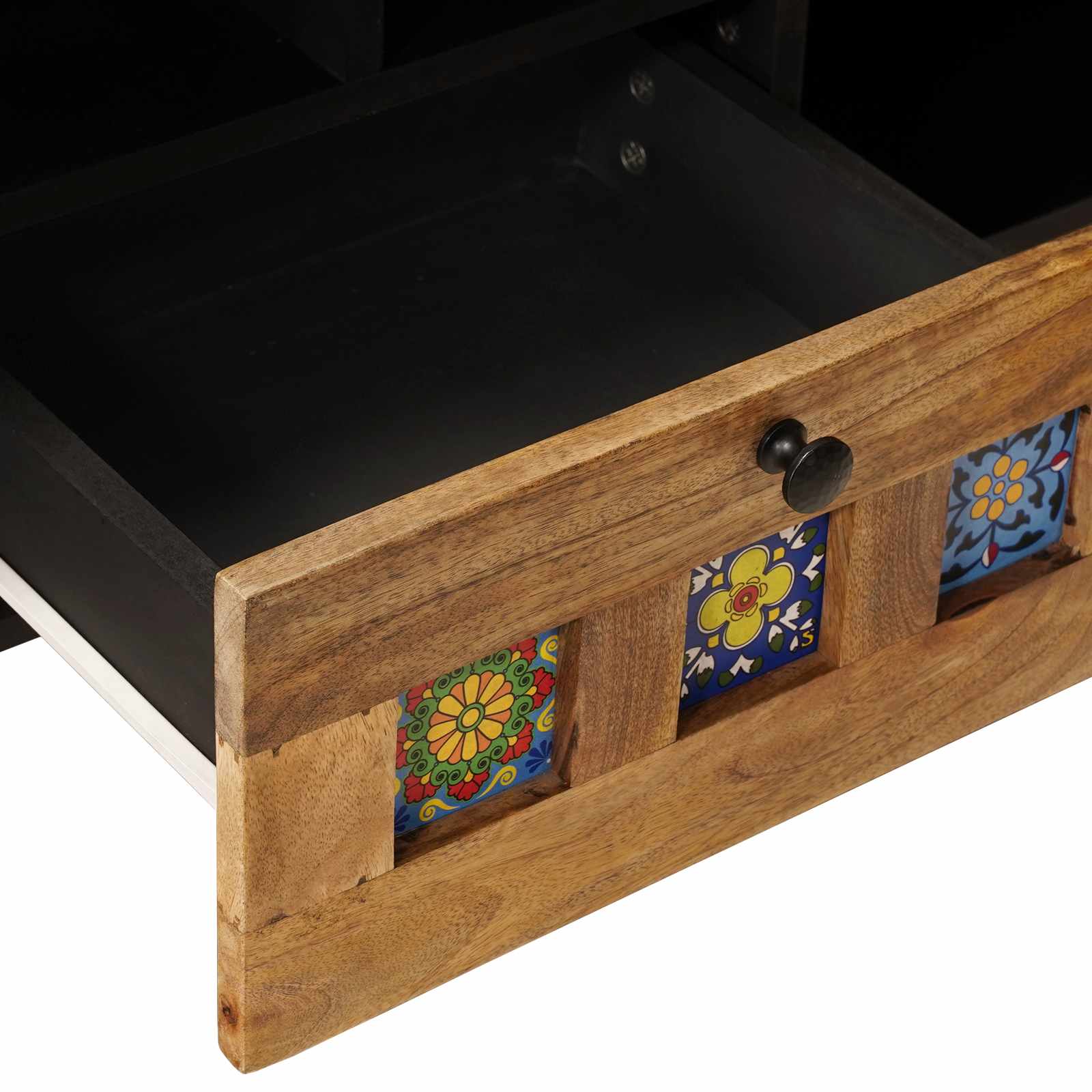 TV-Schränk mit Regal Walnuss 100 x 33 x 46 cm Massivholz Mango