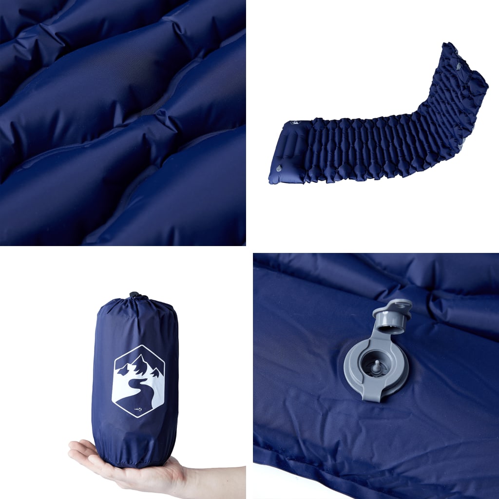 Selbstaufblasende Isomatte mit Kissen Blau