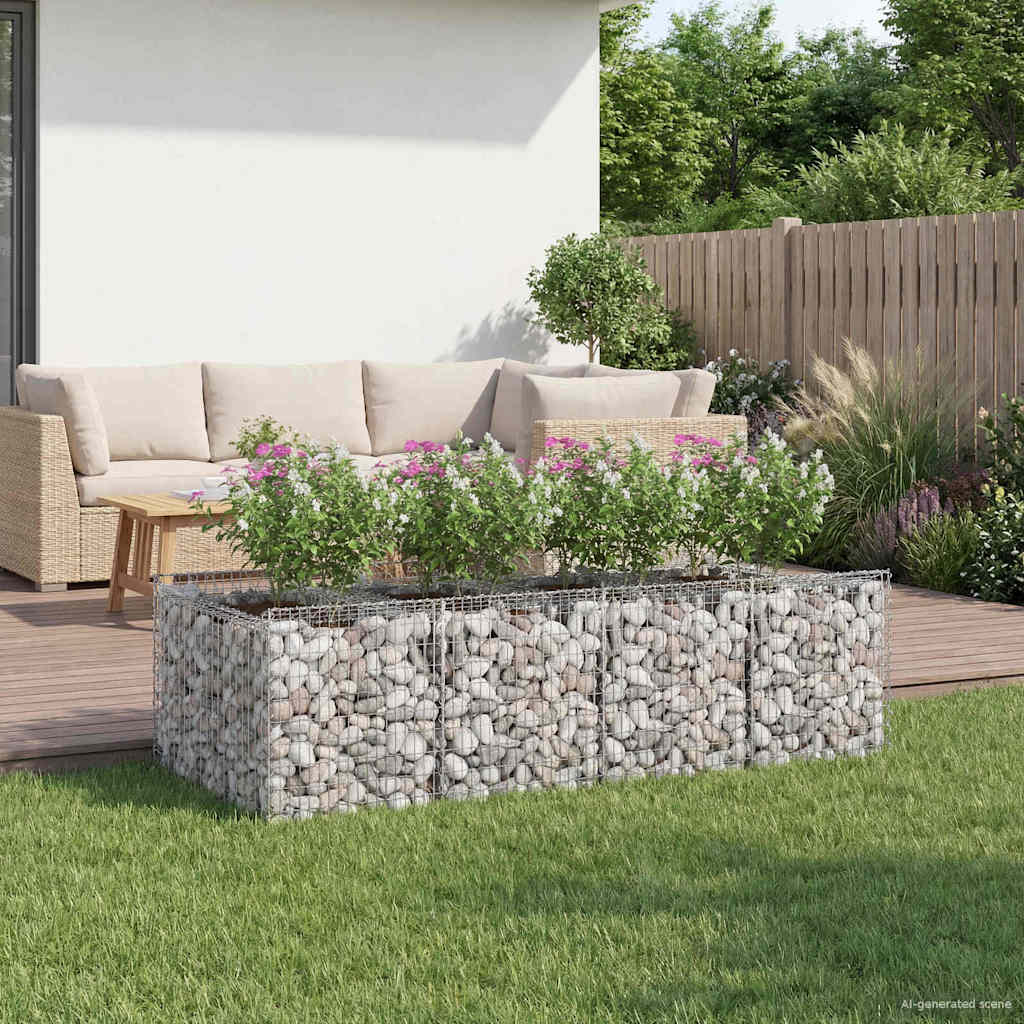 Gabionen-Hochbeet 2 pcs Silber