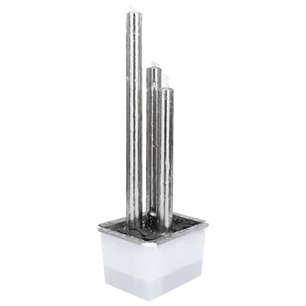 Gartenbrunnen Silbern 48x34x88 cm Edelstahl
