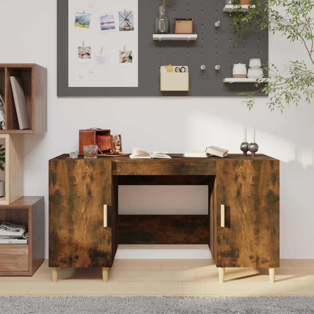 Schreibtisch Weiß 140x50x75 cm Holzwerkstoff