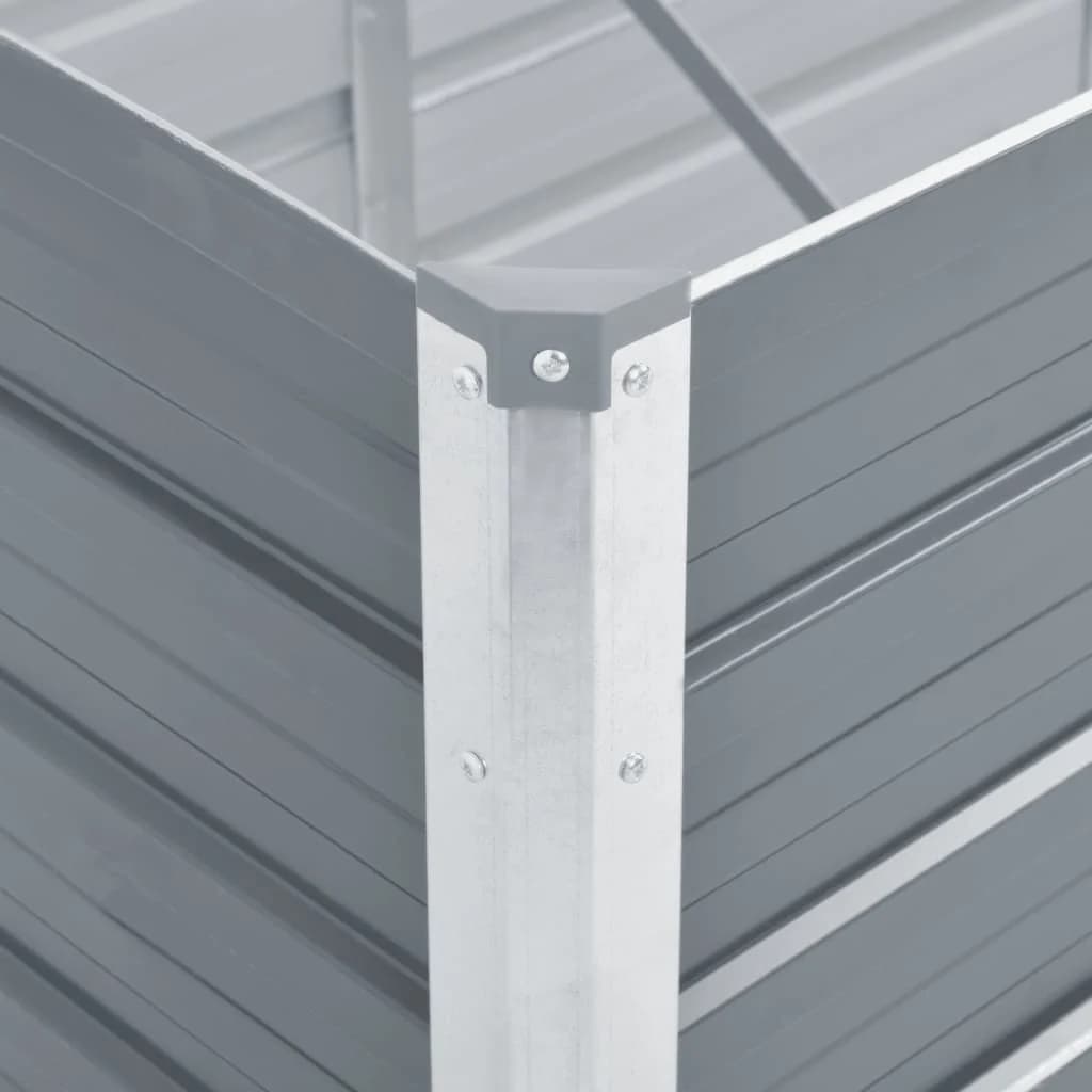 Hochbeet 160 x 80 x 77 cm Verzinkter Stahl Grau
