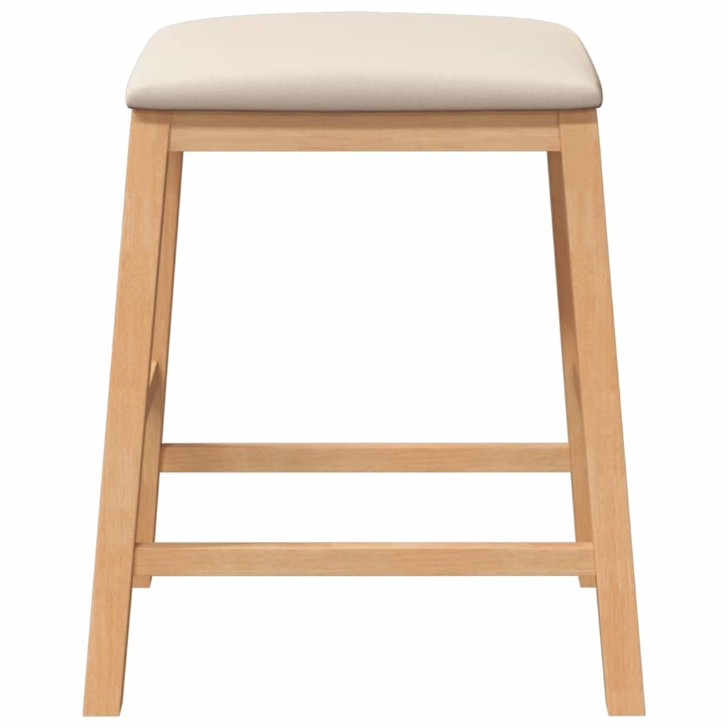 Barstühle mit Kissen 2 Stk. Braun Massivholz Gummibaum