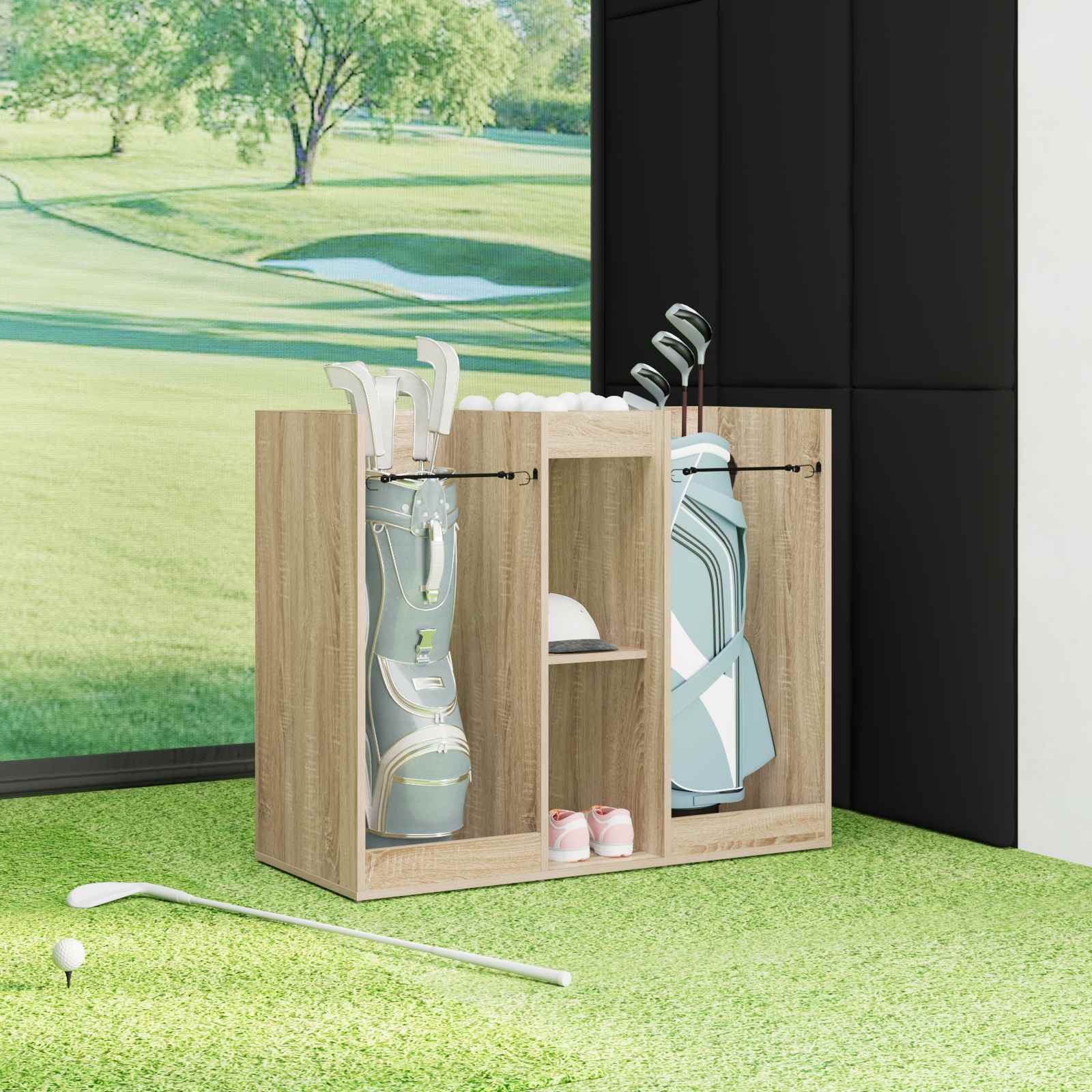 Golf Schrank Mit Rad Uni Weiß 65 x 45 x 98 cm
