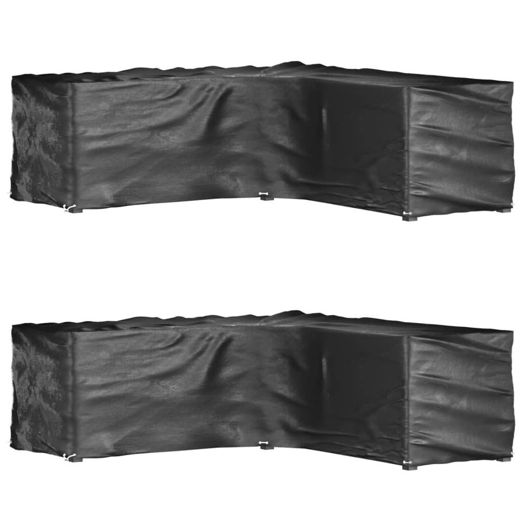 Gartenmöbel-Abdeckungen 2 Stk. L-Form 12 Ösen 250x250x90 cm