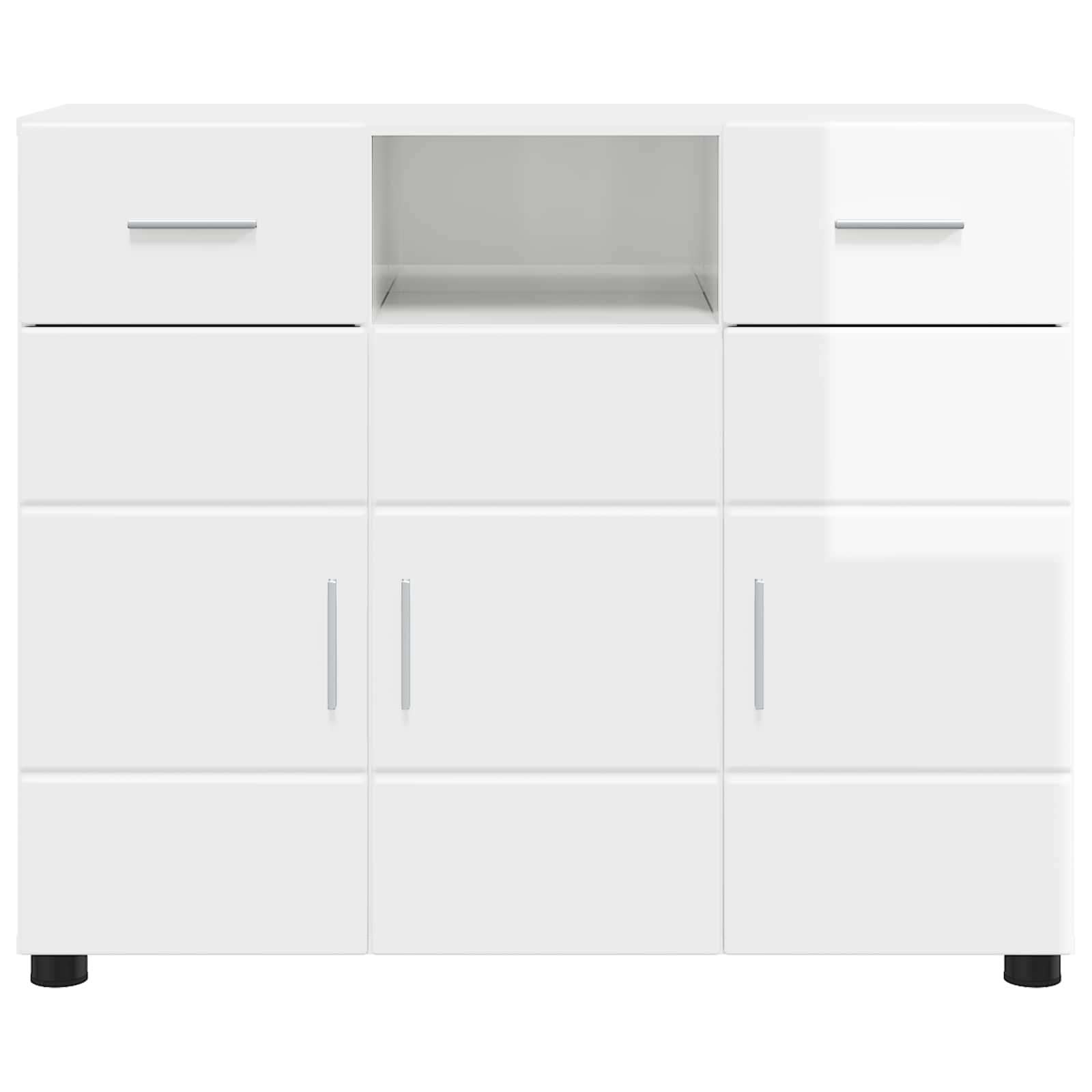 Highboard mit Regal FLORIN Weiß 60 x 35 x 182 cm Holzwerkstoff