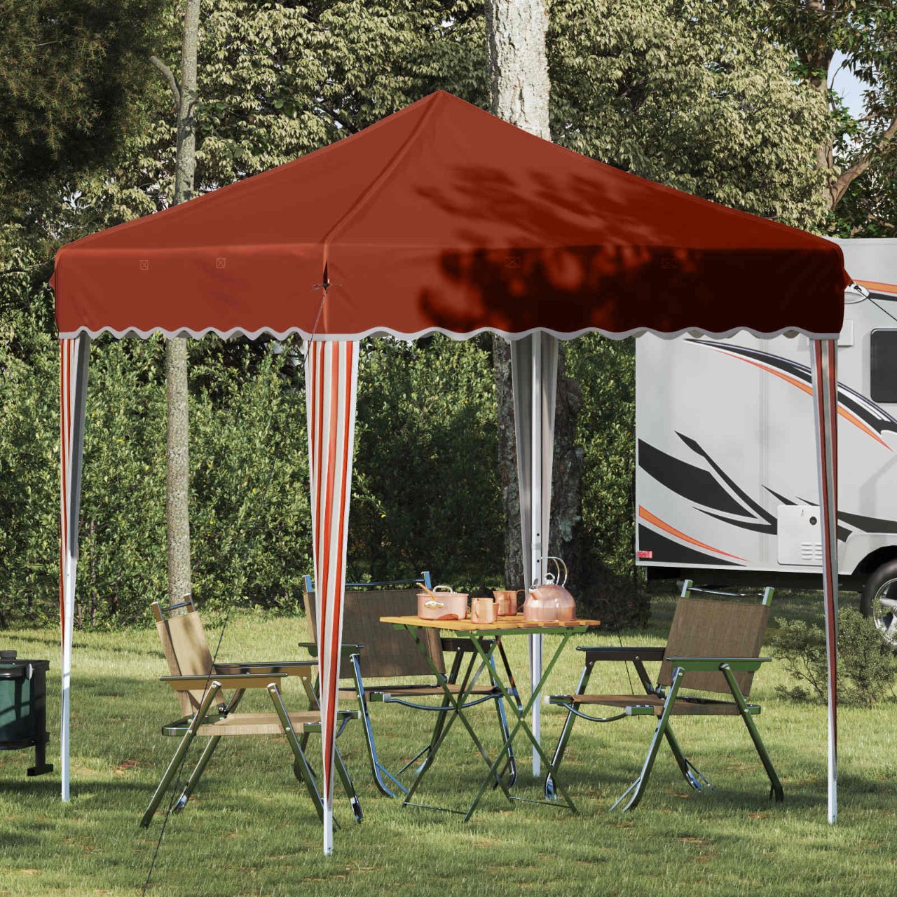 Pop-up Partyzelt 195 x 195 x 245 cm Creme Oxford-Stoff