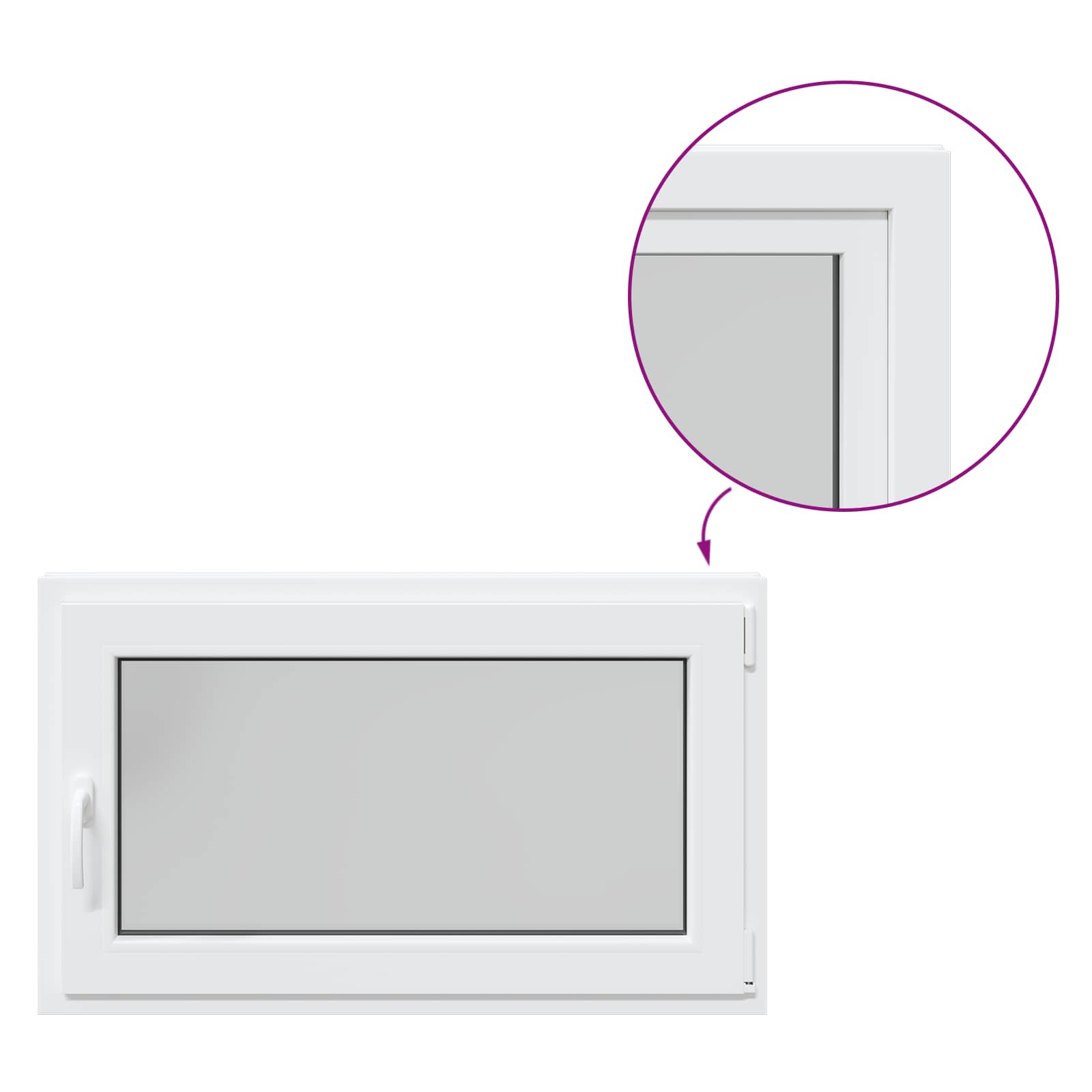 Kellerfenster RISOR 50 x 50 cm PVC und Glas Weiß
