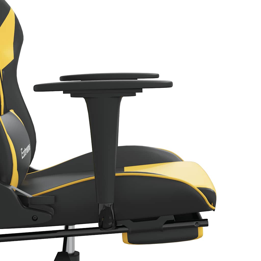 Gaming-Stuhl mit Massagefunktion Schwarz und Blau Kunstleder