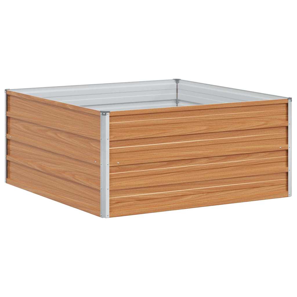 Hochbeet Hellbraun 100 x 100 x 77 cm Verzinkter Stahl