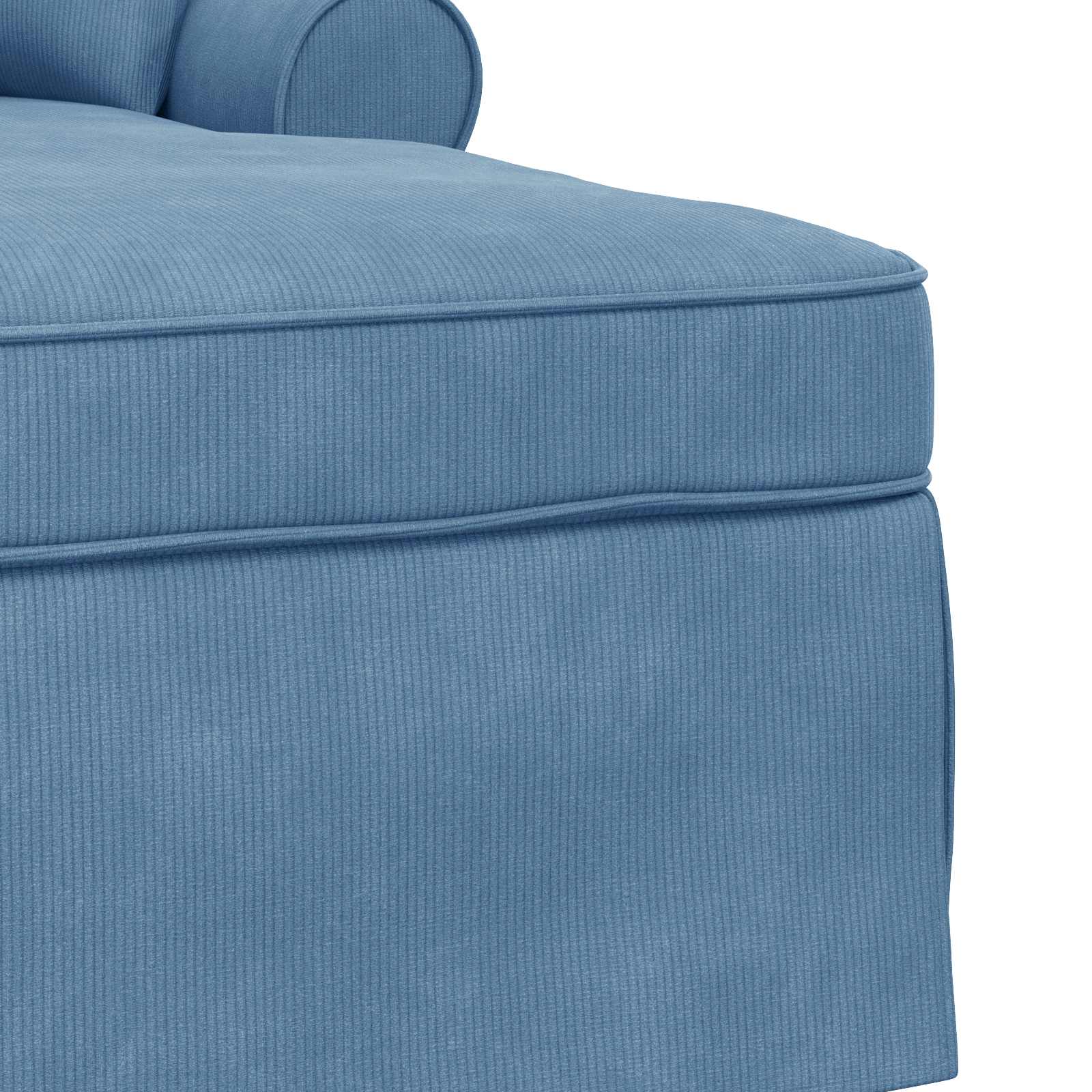 Chaise Lounge mit Rock mit Kissen 3 pcs Hellgrau Cordstoff