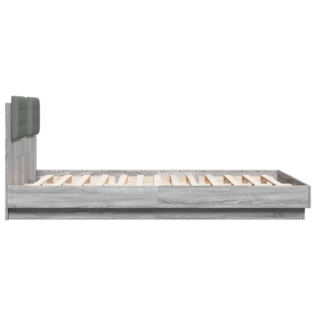 Bettgestell mit Kopfteil Grau Sonoma 180x200 cm Holzwerkstoff