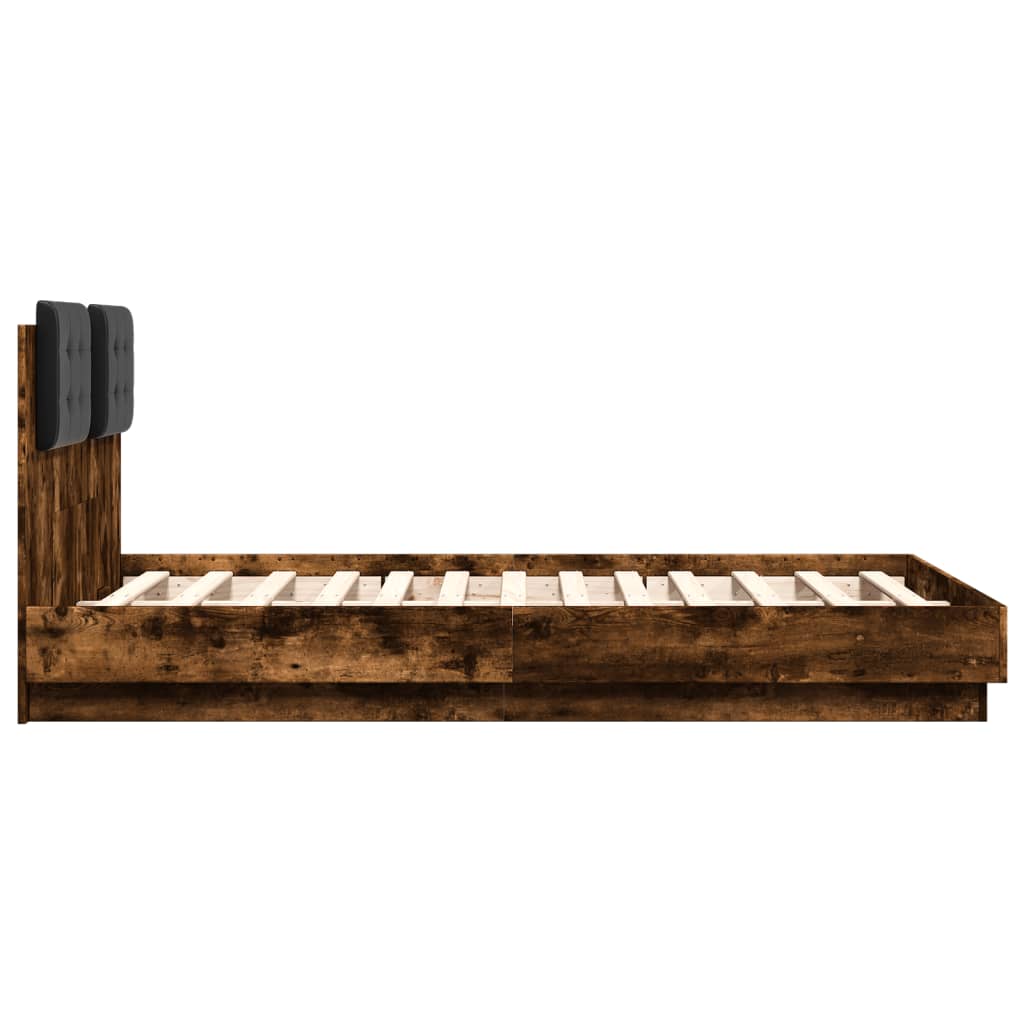 Bettgestell mit Kopfteil Grau Sonoma 180x200 cm Holzwerkstoff