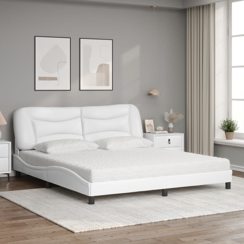 Bett mit Matratze "Hvar" Schwarz 80x200 cm Kunstleder