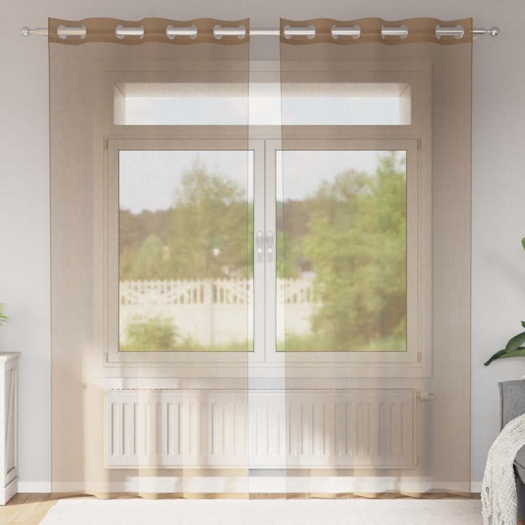 Voile Vorhänge mit Ösen 2 Stk. Apfelgrün 140x140 cm