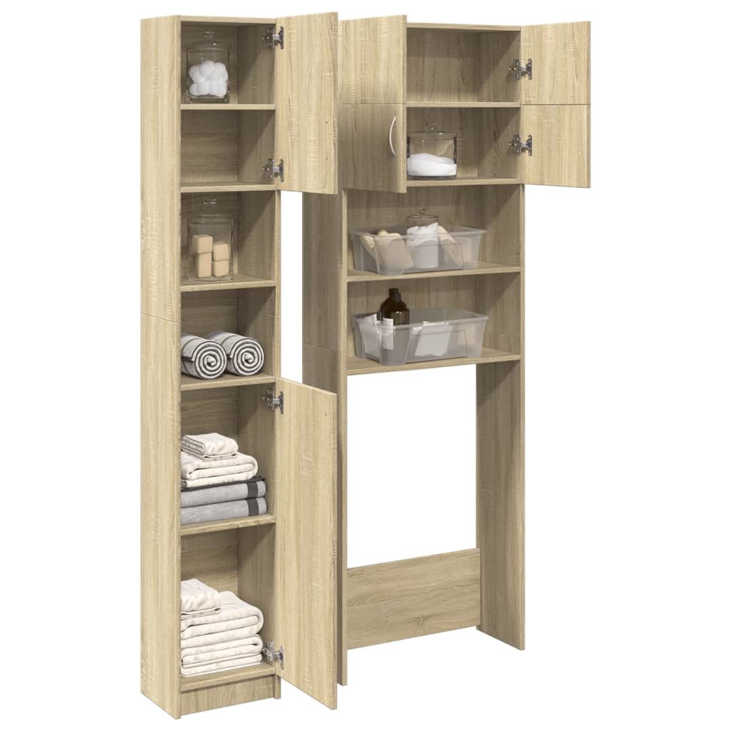 Waschmaschinenschrank-Set Weiß Holzwerkstoff