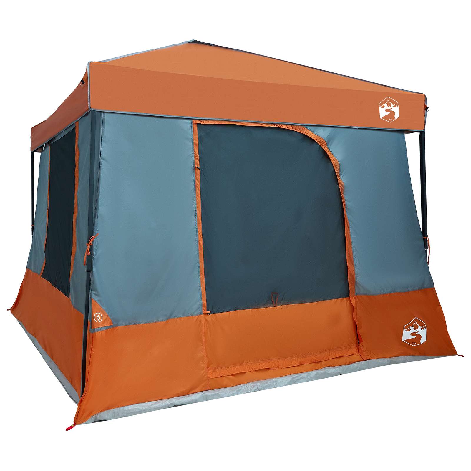 Camping-Zelt-Set mit Dach 2 pcs Blau Taffeta und Stoff