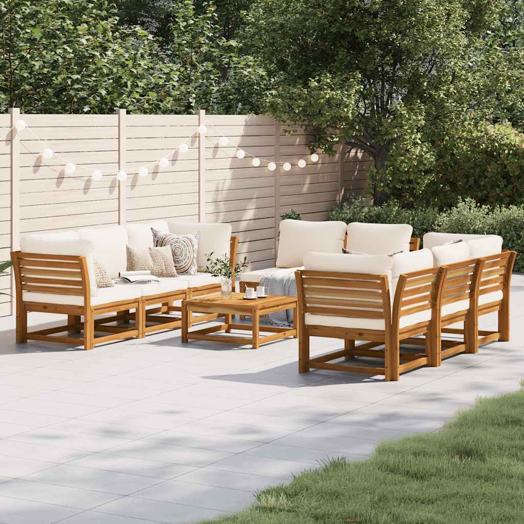 4-tlg. Garten-Lounge-Set mit Kissen Massivholz Akazie