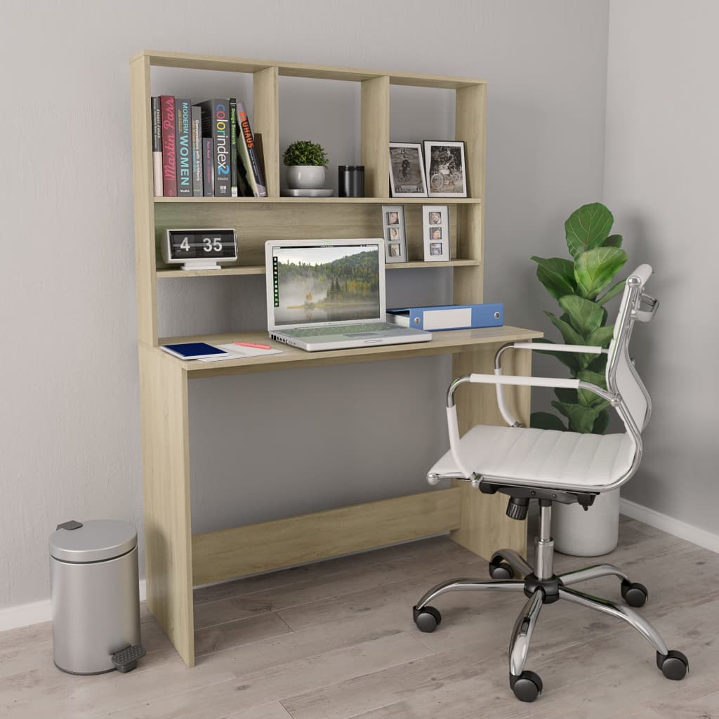 Schreibtisch mit Regalen Weiß 110x45x157 cm Holzwerkstoff