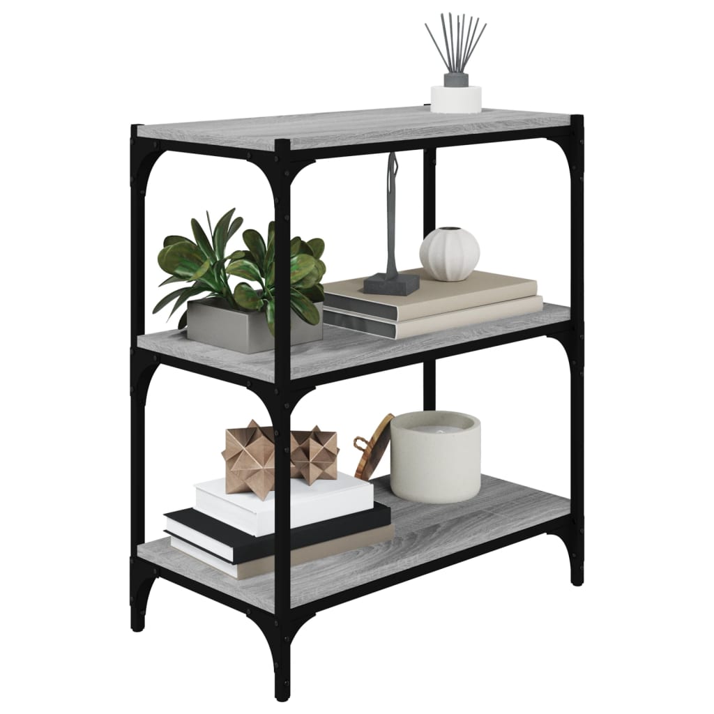 Bücherregal Schwarz 40x33x70,5 cm Holzwerkstoff und Stahl