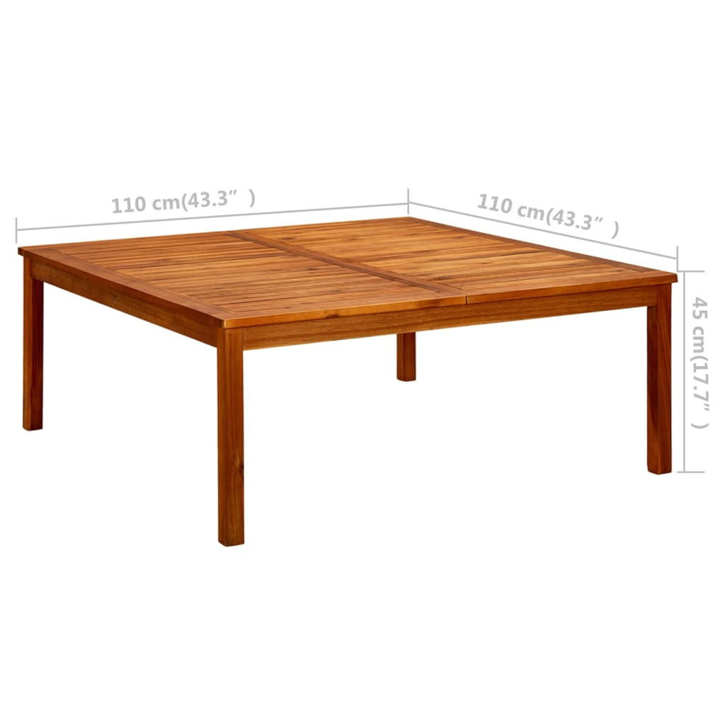 Couchtisch Helles Akazienholz 45 x 45 x 36 cm Massivholz Akazie