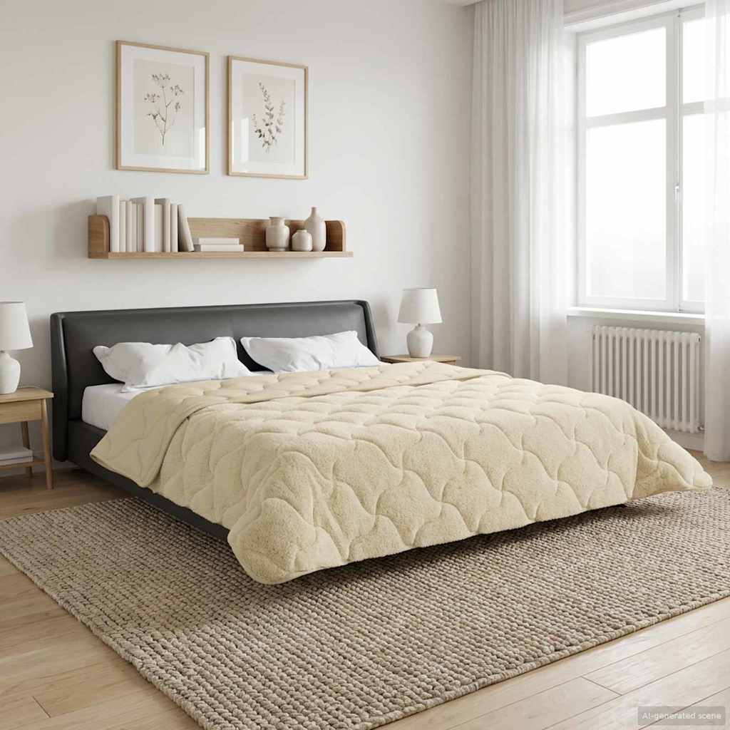 Ganzjahresbettdecke Gepolstert Anthrazit 135 x 200 cm