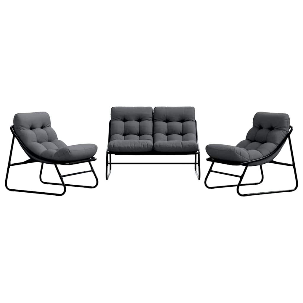 gartenmöbel mit Kissen 2 pcs Schwarz 60,5 x 81 x 71 cm