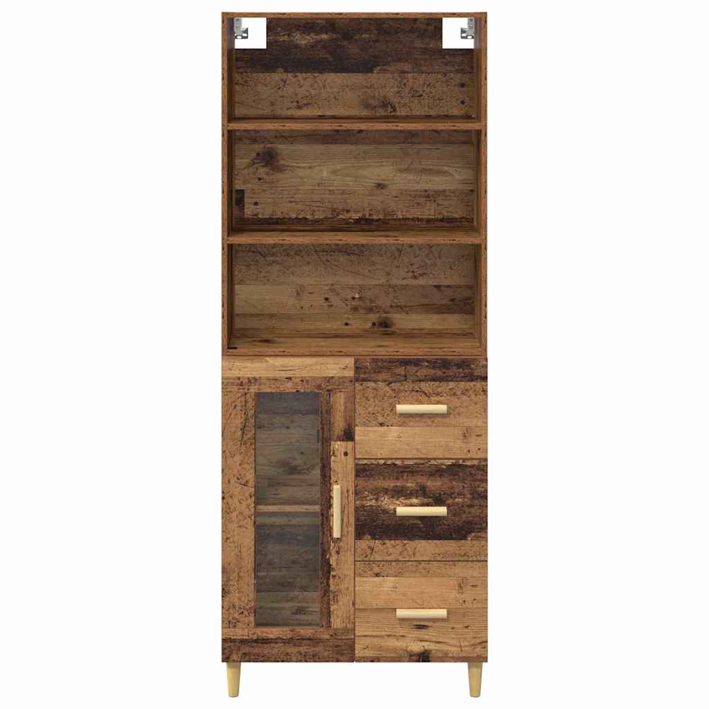 Highboard Altholz 69,5 x 32,5 x 180 cm Holzwerkstoff