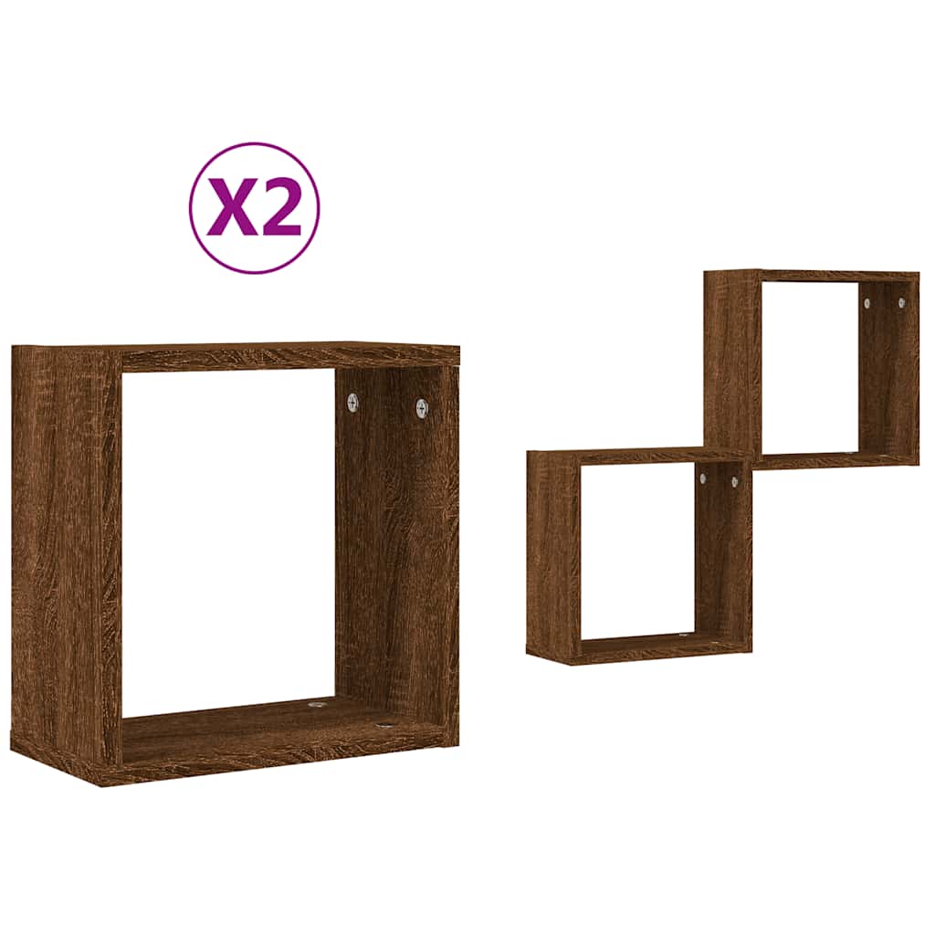 Würfelregale 2 Stk. Weiß 30x15x30 cm