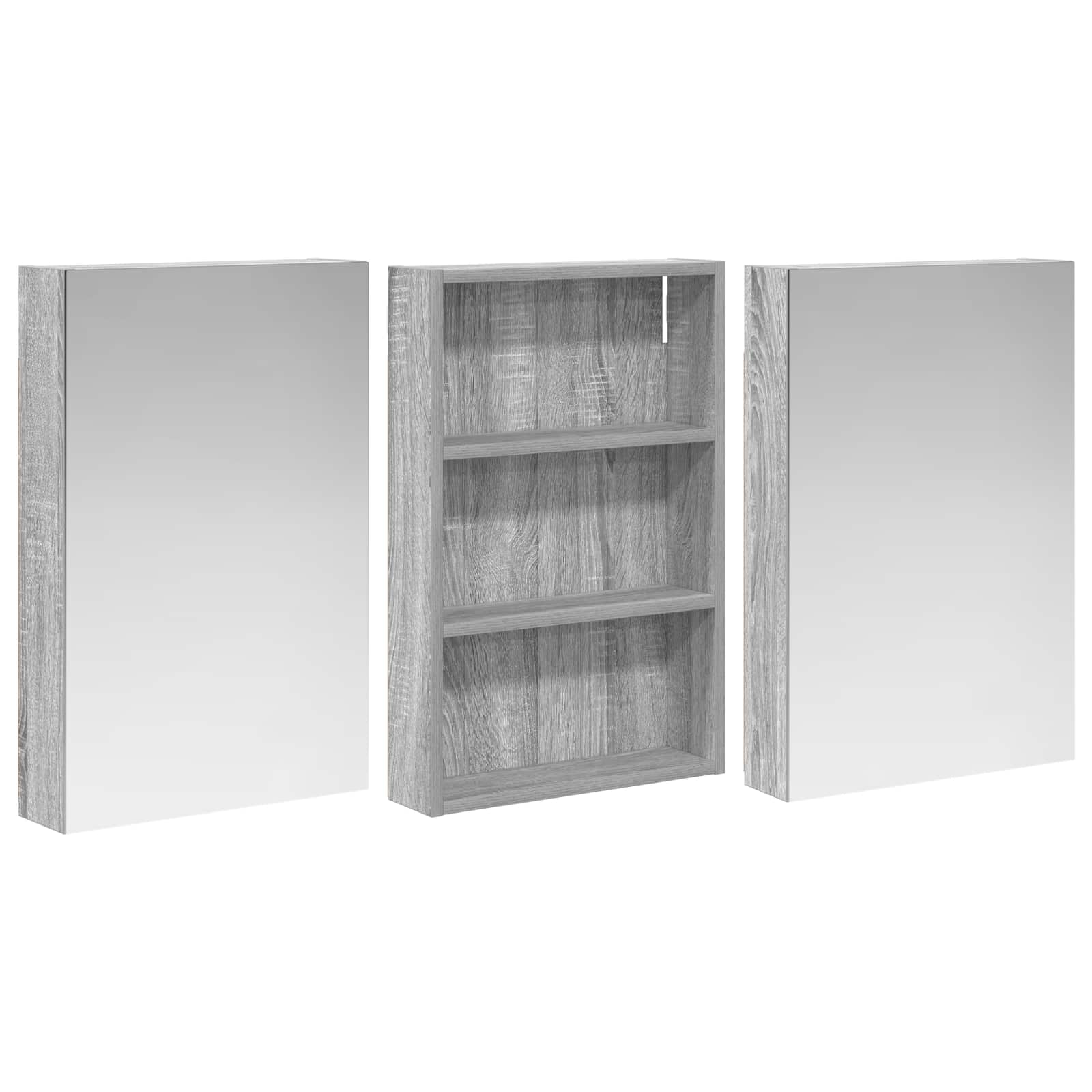 Badezimmerschrank-Set 3 pcs 80 x 10,5 x 50 cm Holzwerkstoff