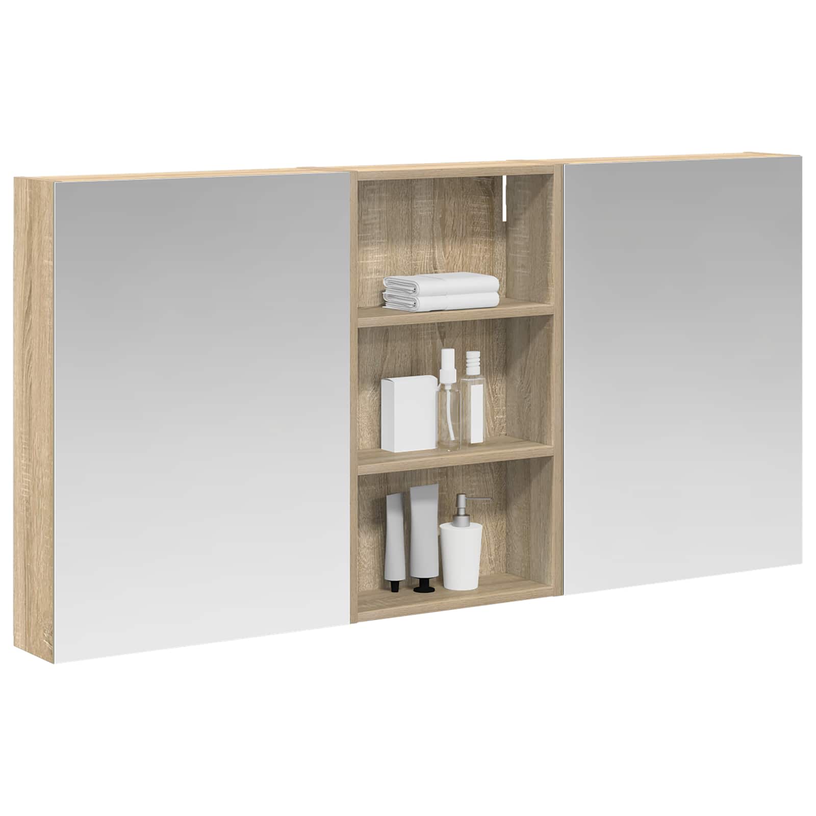 Badezimmerschrank-Set 3 pcs 80 x 10,5 x 50 cm Holzwerkstoff