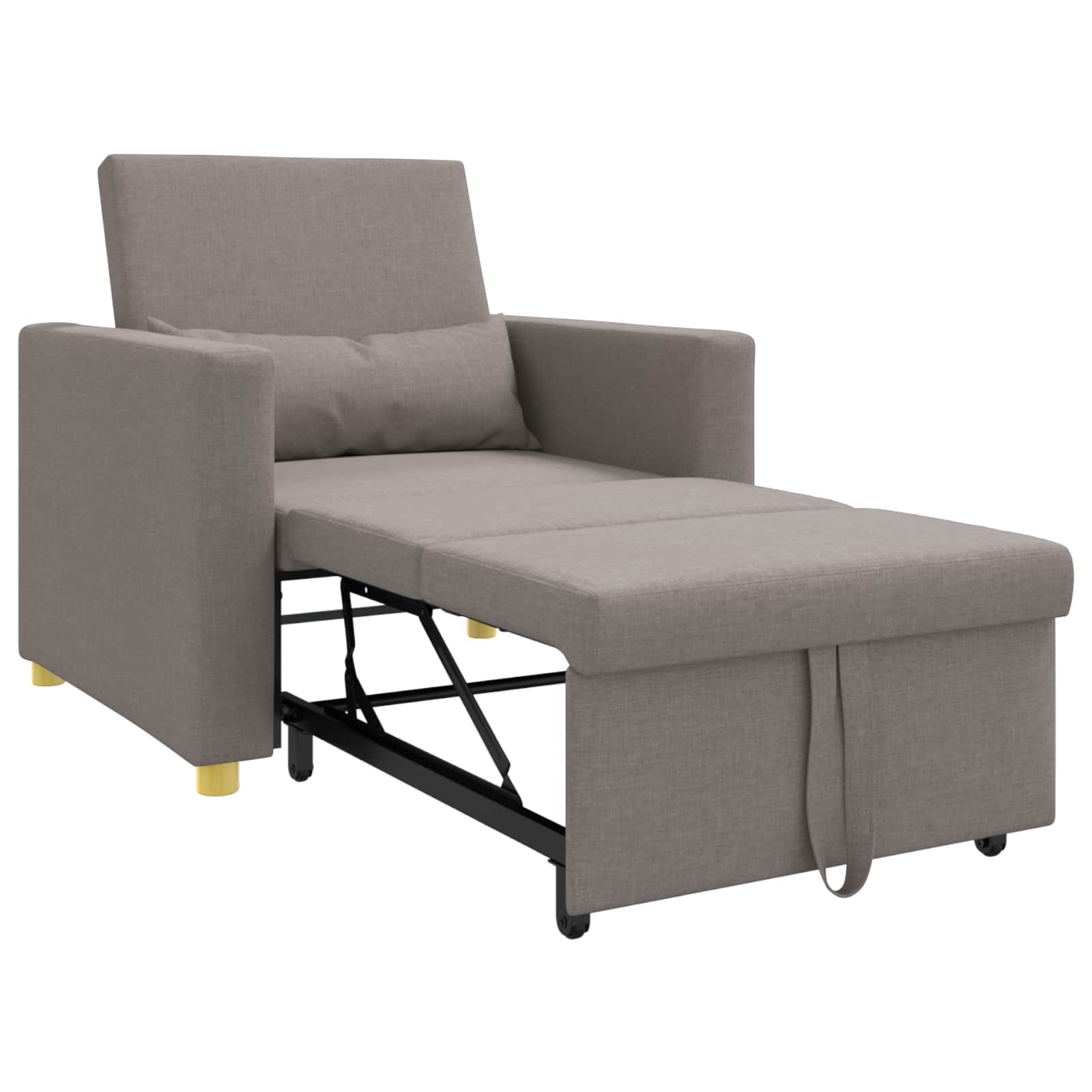 Ausziehbare Schlafcouch Einzel Hellgrau 90 x 165 x 87 cm Stoff