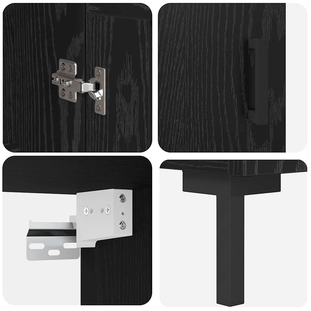 Highboard Betongrau 69,5x34x180 cm Holzwerkstoff