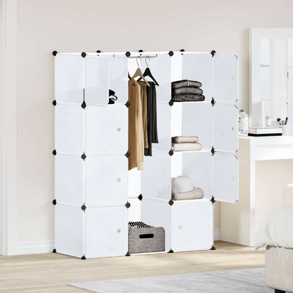 Modularer Schrank mit 9 Fächern 109x36,5x143cm Schwarz und Weiß
