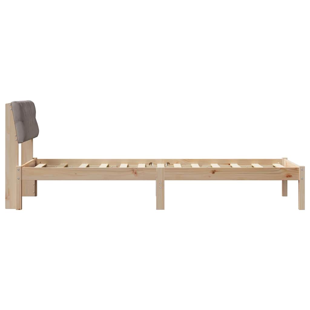 Bettgestell Braun und hellgrau 200 x 200 cm Massivholz Kiefer