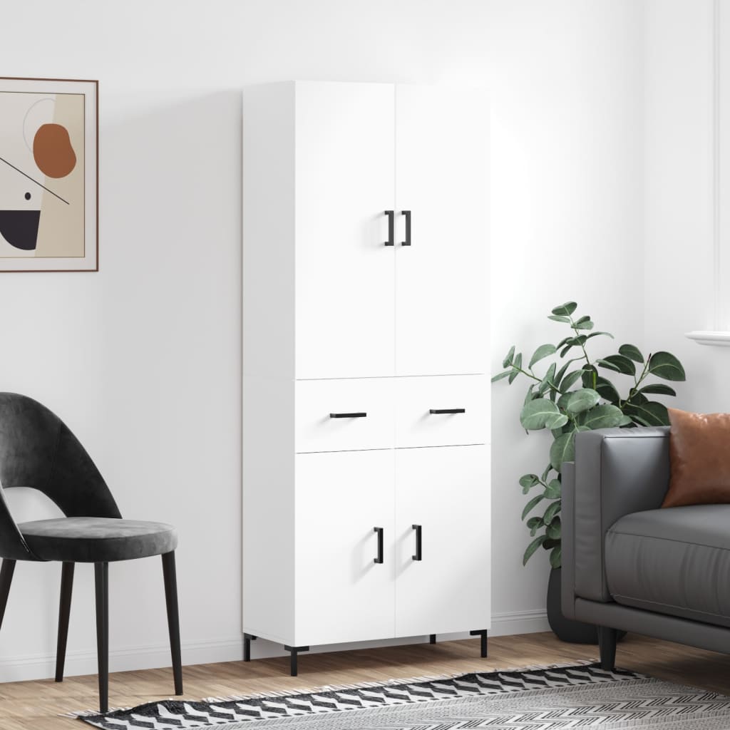 Highboard Betongrau 69,5x34x180 cm Holzwerkstoff