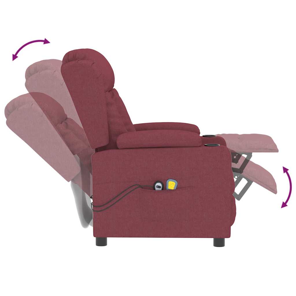 Massagesessel Elektrisch Hellgrau Stoff