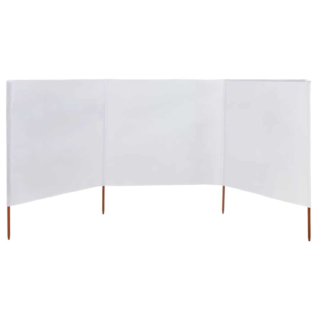 3-teiliges Windschutzgewebe 400 x 120 cm Weiß