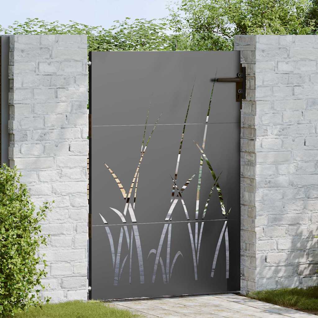 Gartentor 85x75 cm Cortenstahl Gras-Design