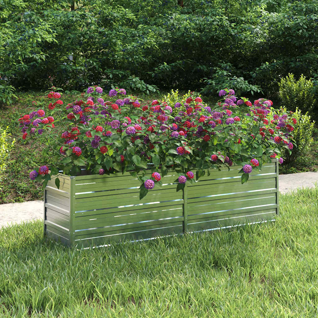 Garten-Hochbeet 160x80x77 cm Verzinkter Stahl Silbern