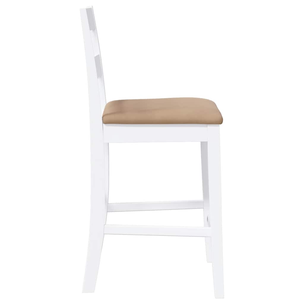 Barhocker mit Kissen 2 Stk. Braun Massivholz Gummibaum