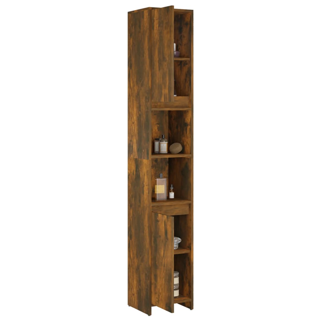 Badezimmerschrank Weiß 30x30x183,5 cm Holzwerkstoff