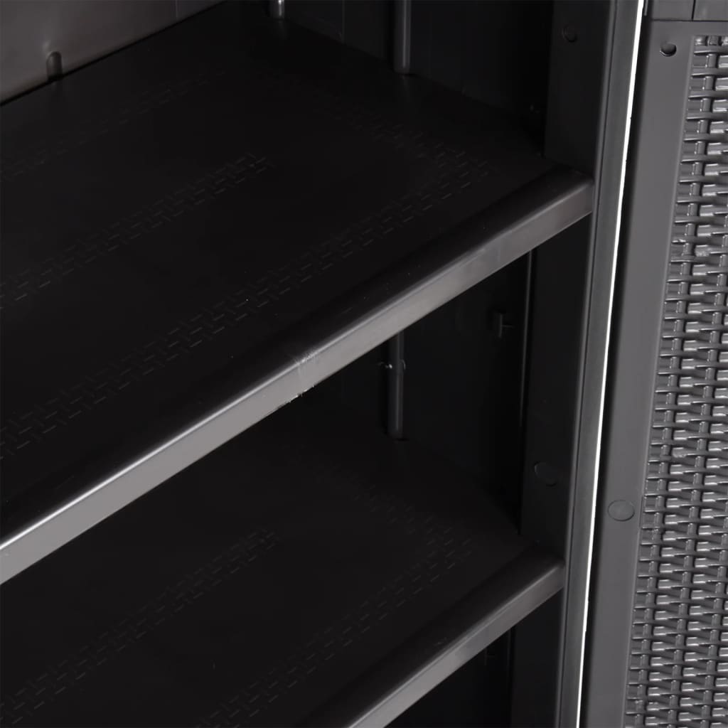 Gartenschrank Schwarz 65x45x88 cm PP Rattan-Optik