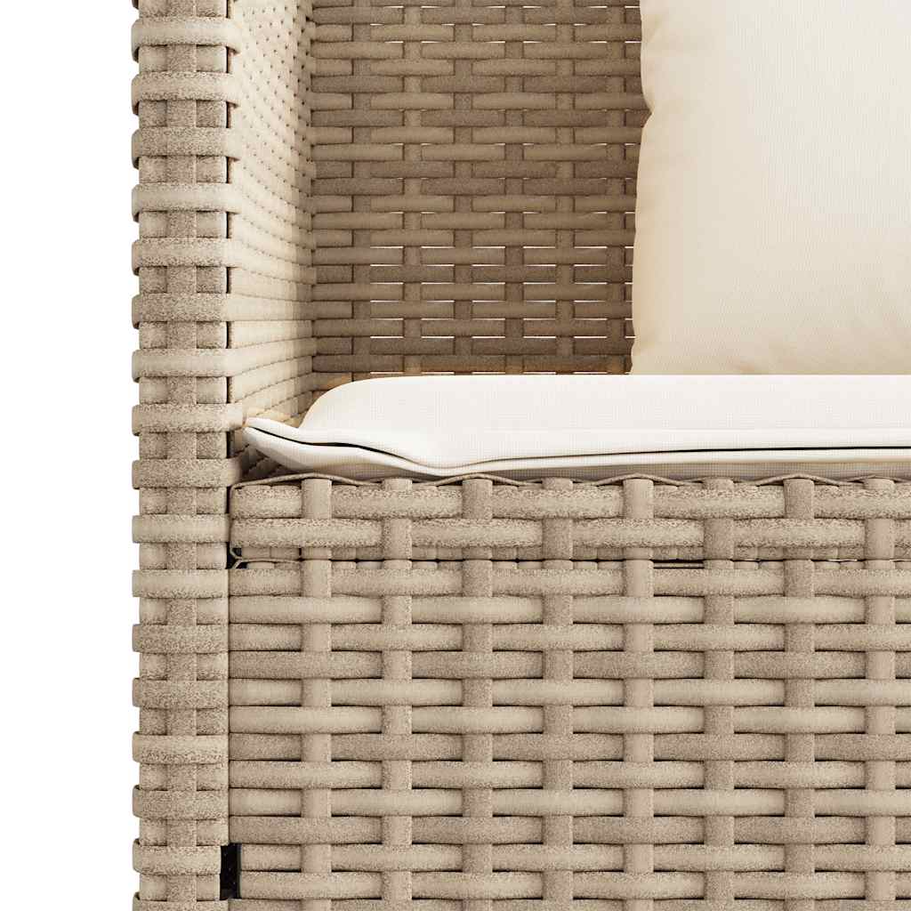 Gartenbank mit Kissen Schwarz Poly Rattan